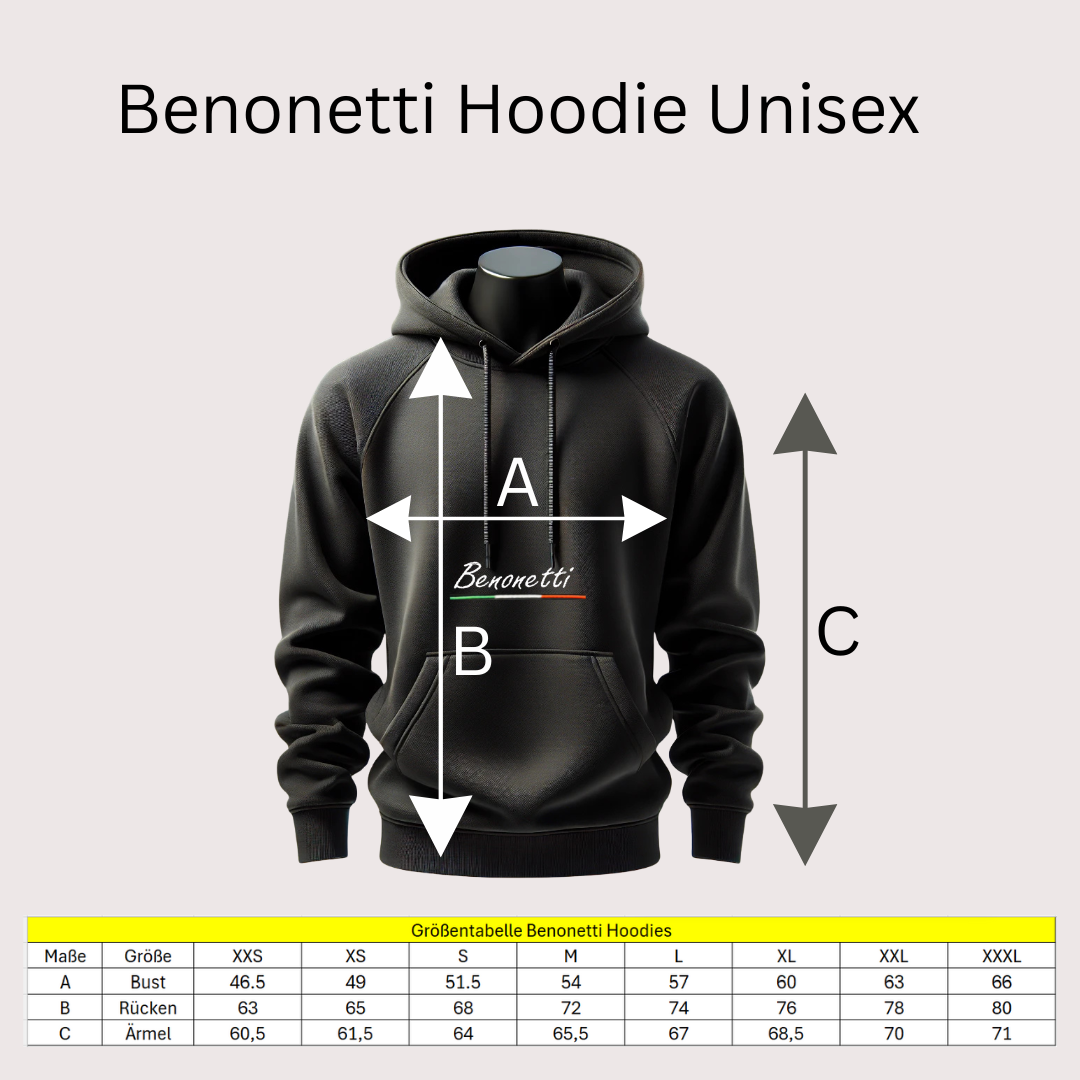 Benonetti Hoodie Schwarz – Premium Kapuzenpullover | Streetwear Hoodie Unisex