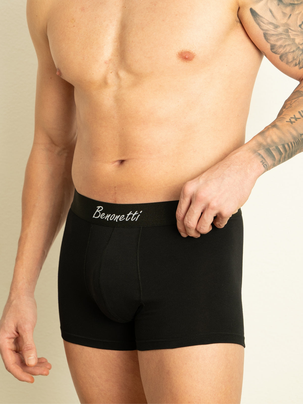 Benonetti Herren Boxershorts, Schwarz - 3er & 6er Pack