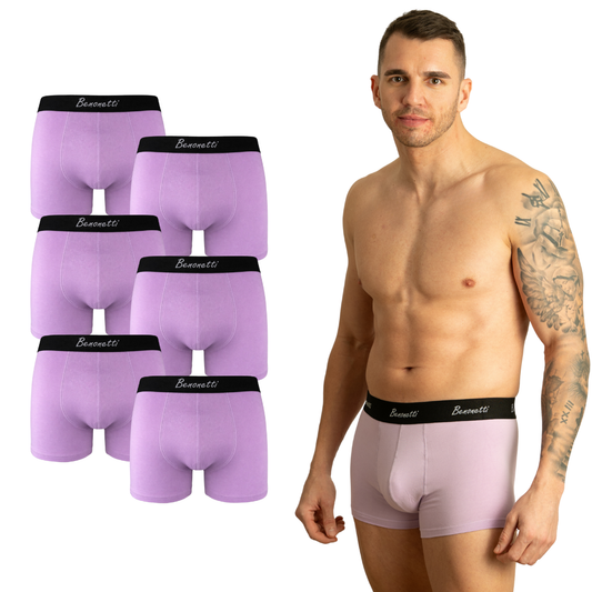 Benonetti Herren Boxershorts, Flieder - 3er & 6er Pack