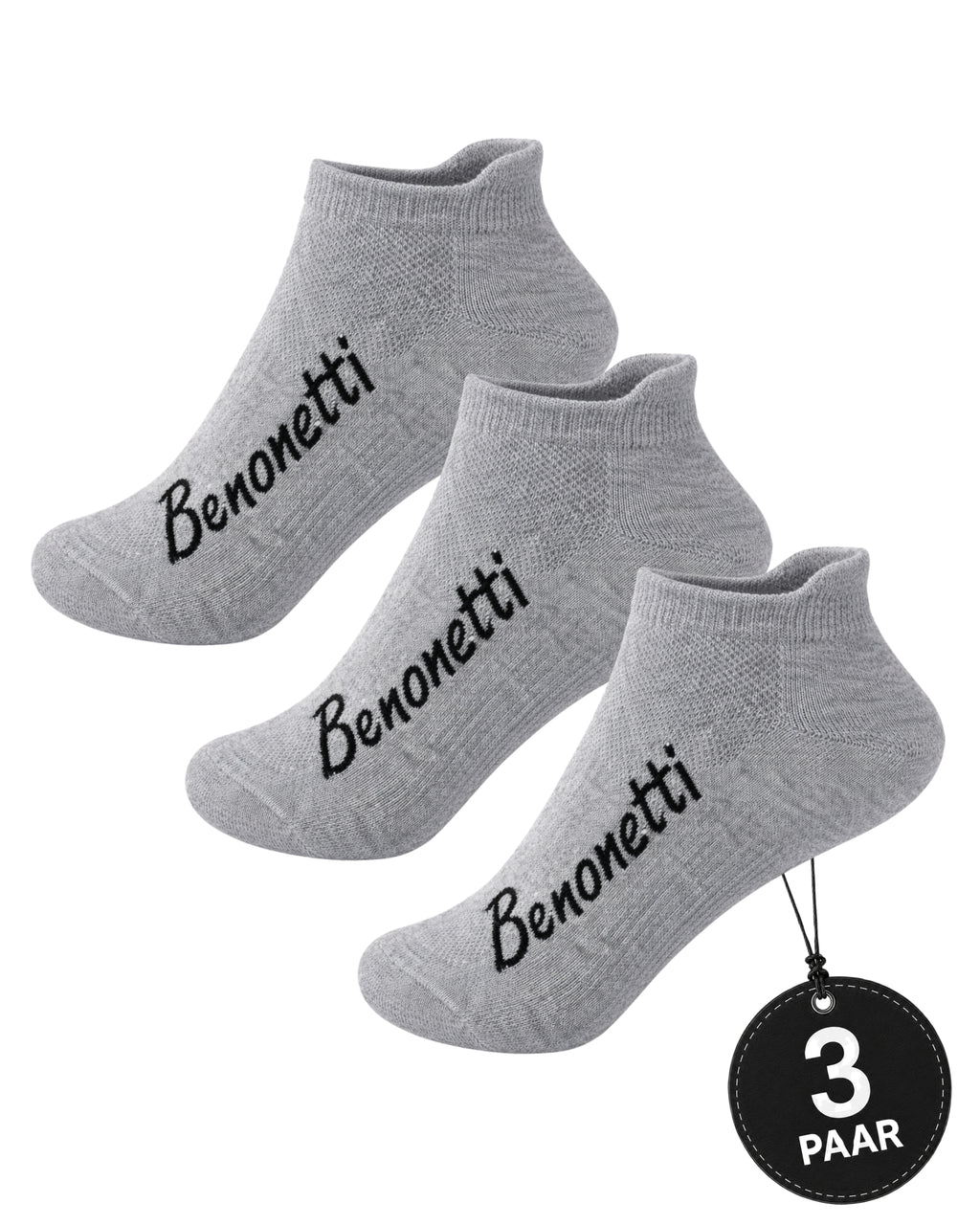 Benonetti Sneakersocken Grau – Bequeme Kurzsocken für Alltag & Sport