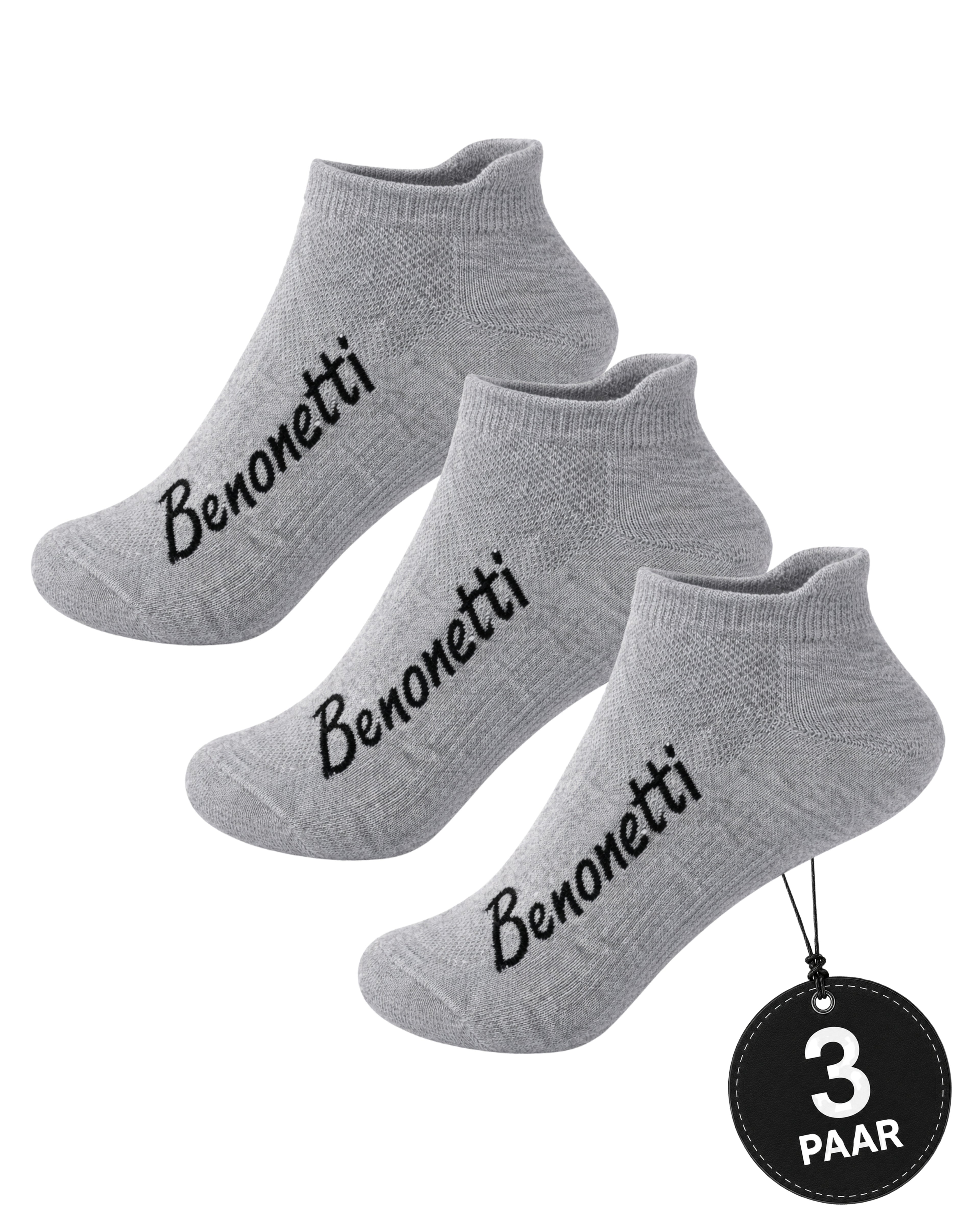 Benonetti Sneakersocken Grau – Bequeme Kurzsocken für Alltag & Sport