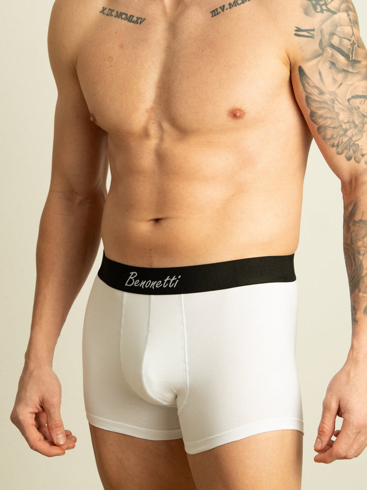 Benonetti Herren Boxershorts, Weiß - 3er &amp; 6er Pack