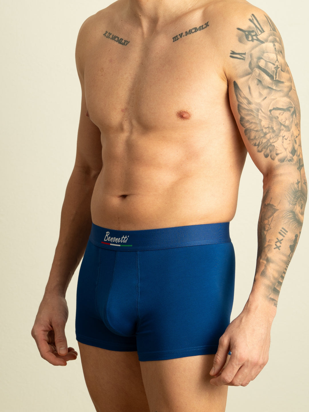 Benonetti Premium Herren Boxershorts, Azurblau - 3er &amp; 6er Pack