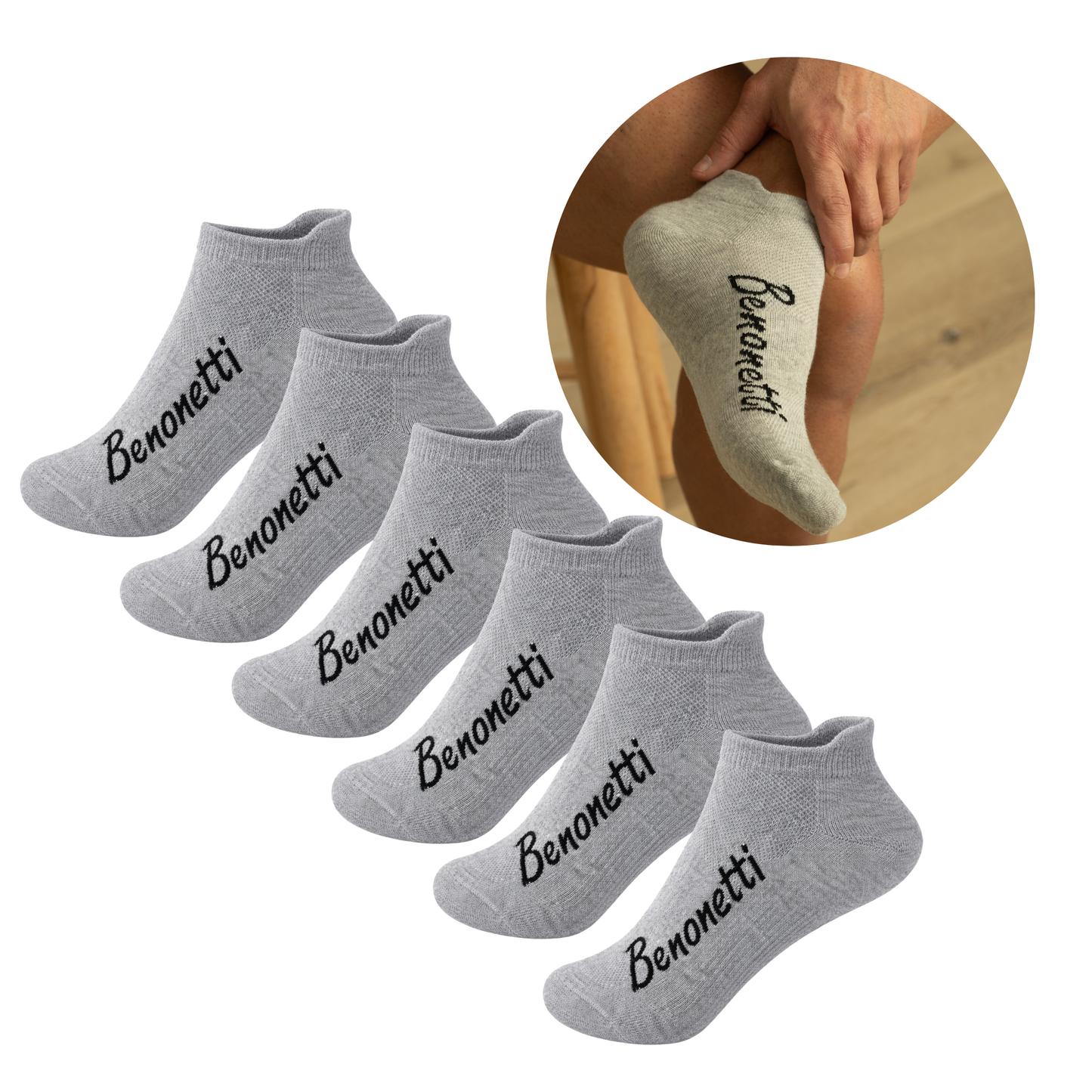 Benonetti Sneakersocken Grau – Bequeme Kurzsocken für Alltag & Sport
