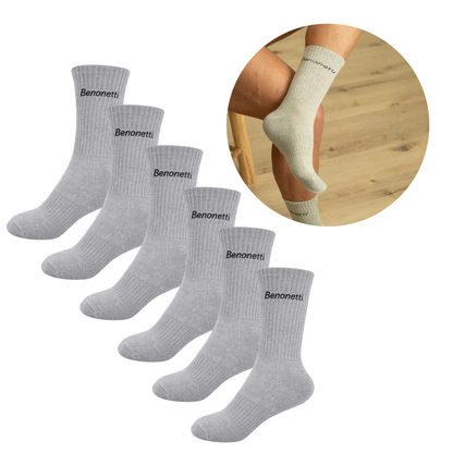 Benonetti Tennissocken Grau – Unisex Sportsocken für Damen & Herren