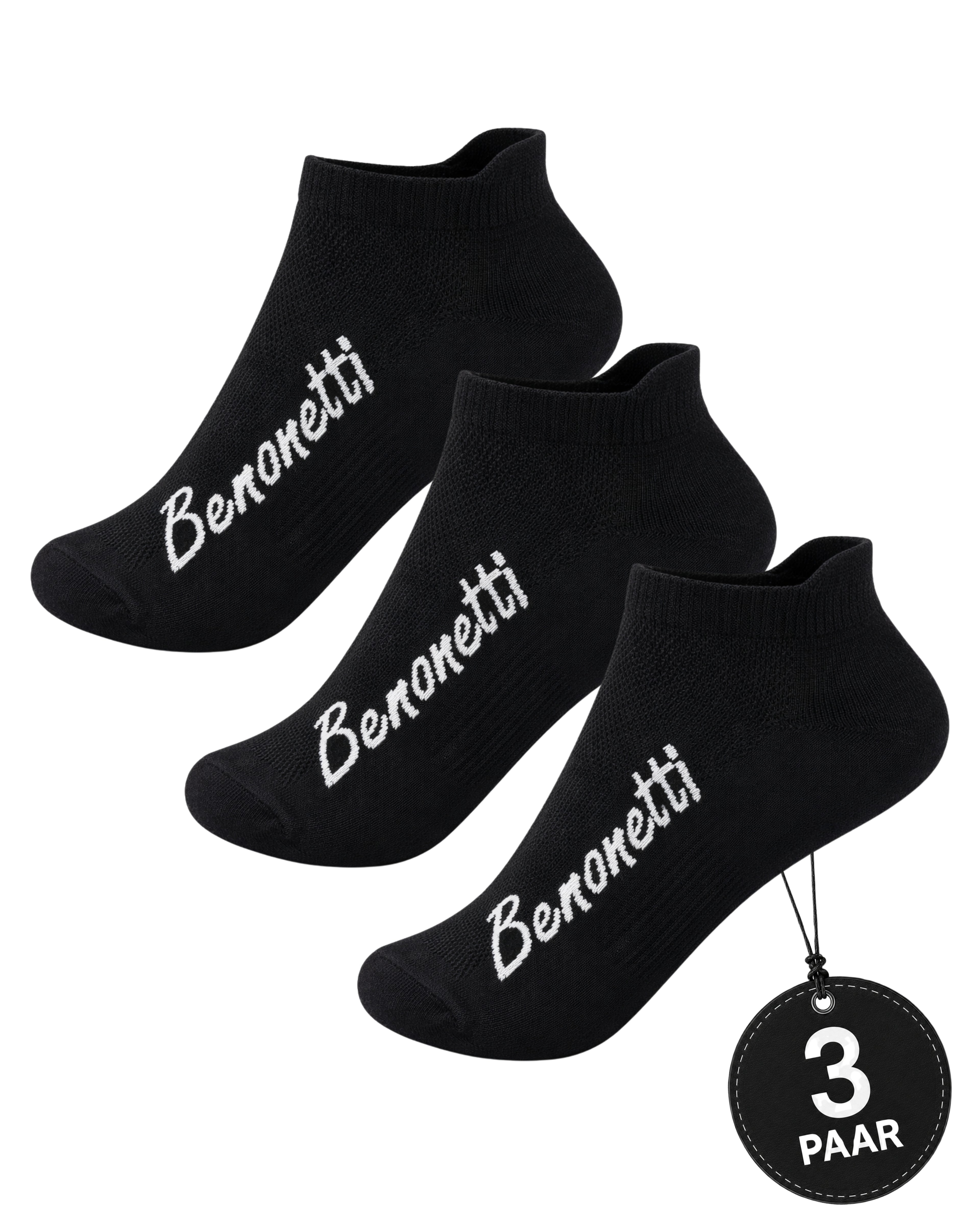 Benonetti Sneakersocken Schwarz – Bequeme Kurzsocken für Alltag & Sport - Schwarz