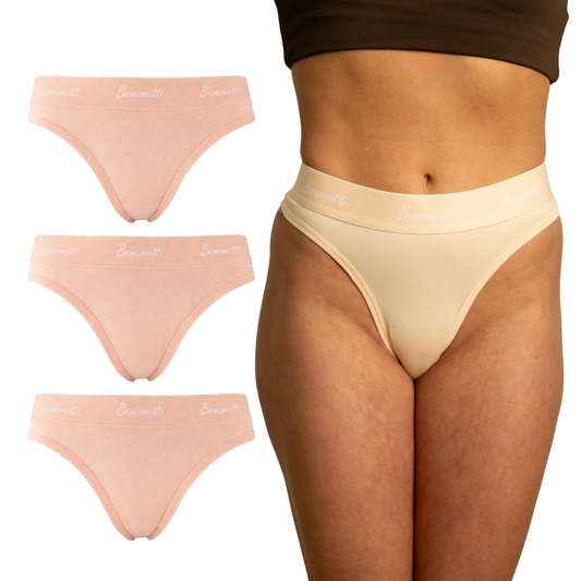 Benonetti Damen Slip mit elastischem Bund – Rosa – 3er Pack