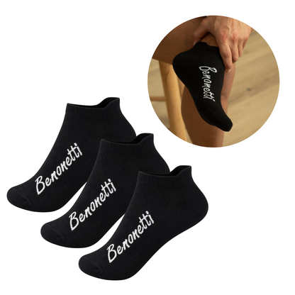 Benonetti Sneakersocken Schwarz – Bequeme Kurzsocken für Alltag & Sport - Schwarz