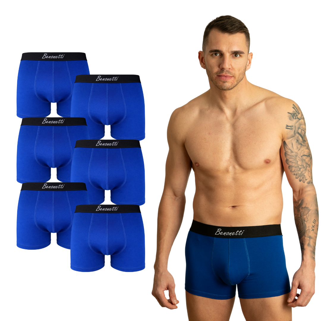 Benonetti Herren Boxershorts, Blau - 3er & 6er Pack