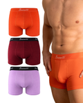 Benonetti Herren Boxershorts, Orange, Weinrot, Flieder - 3er, 6er & 12er Pack