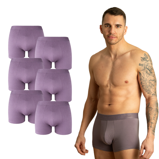 Benonetti Herren Boxershorts, Lila - 6er Pack