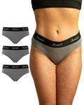 Benonetti Damen Slip mit elastischem Bund – Grau – 3er Pack