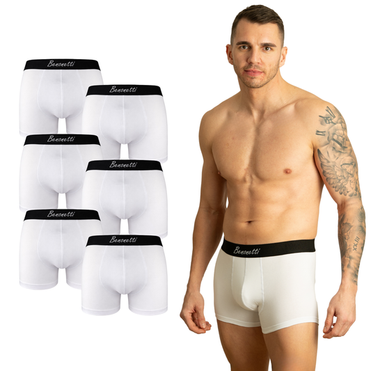 Benonetti - Boxershorts, Weiß - 3er & 6er Pack