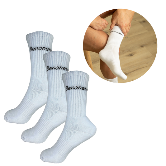 Benonetti Tennissocken Weiß – Unisex Sportsocken für Damen & Herren