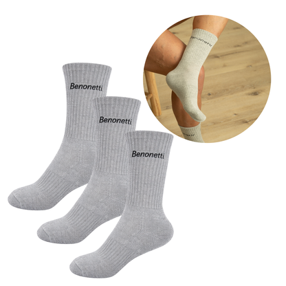 Benonetti Tennissocken Grau – Unisex Sportsocken für Damen & Herren