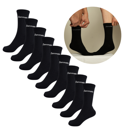 Benonetti Tennissocken Schwarz – Unisex Sportsocken für Damen & Herren