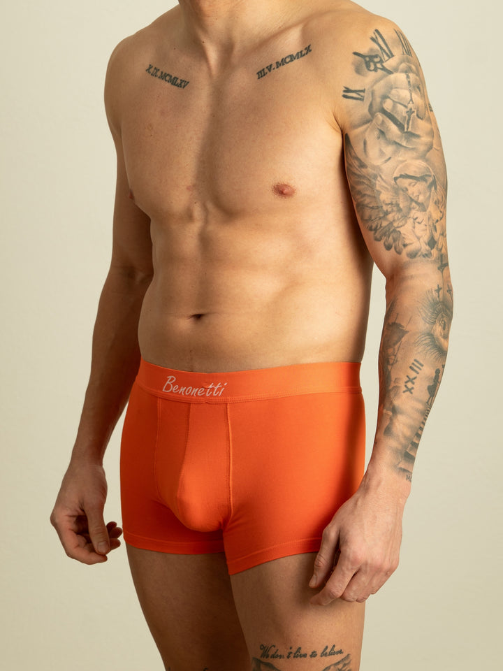 Benonetti Premium Herren Boxershorts, Orange - 3er &amp; 6er Pack