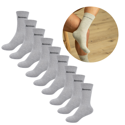 Benonetti Tennissocken Grau – Unisex Sportsocken für Damen & Herren