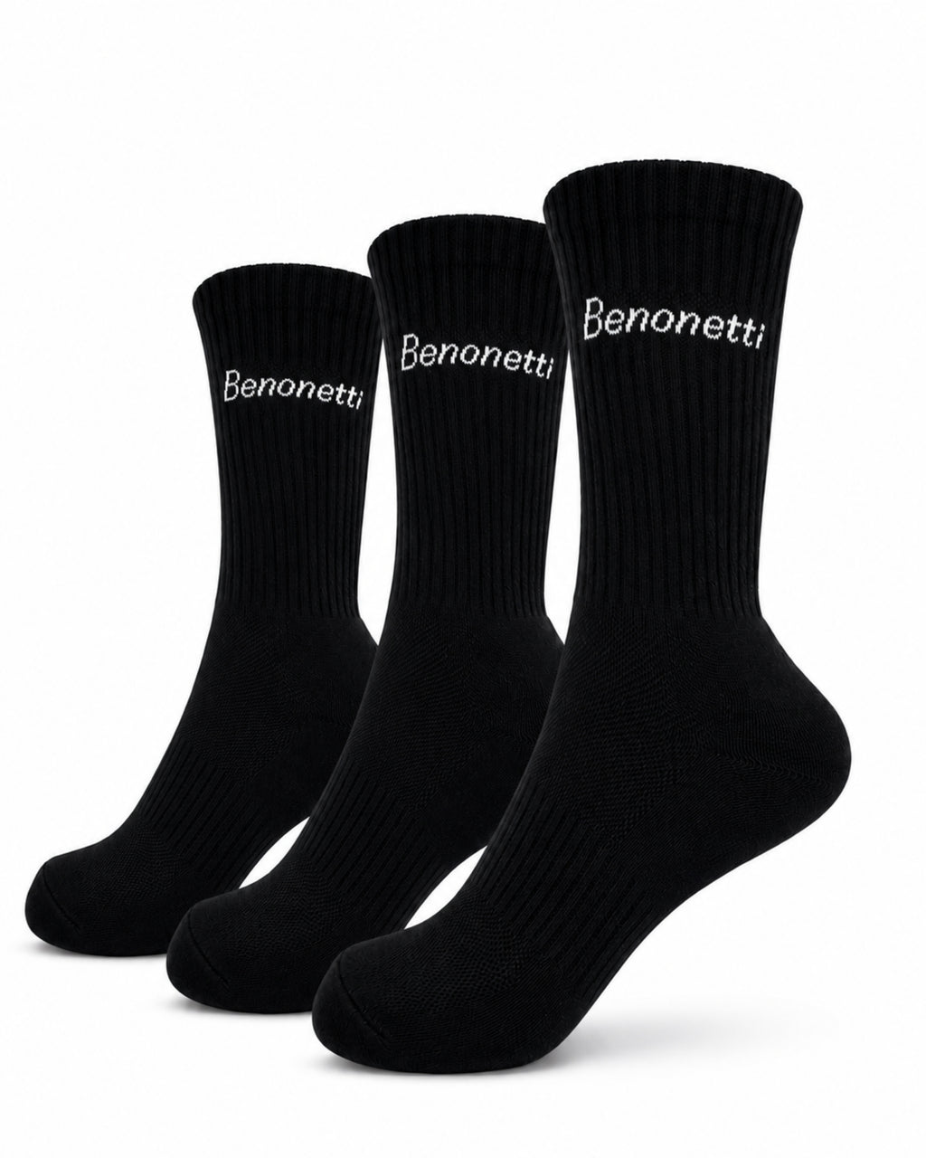 Benonetti Tennissocken Schwarz – Unisex Sportsocken für Damen & Herren