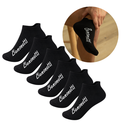 Benonetti Sneakersocken Schwarz – Bequeme Kurzsocken für Alltag & Sport - Schwarz