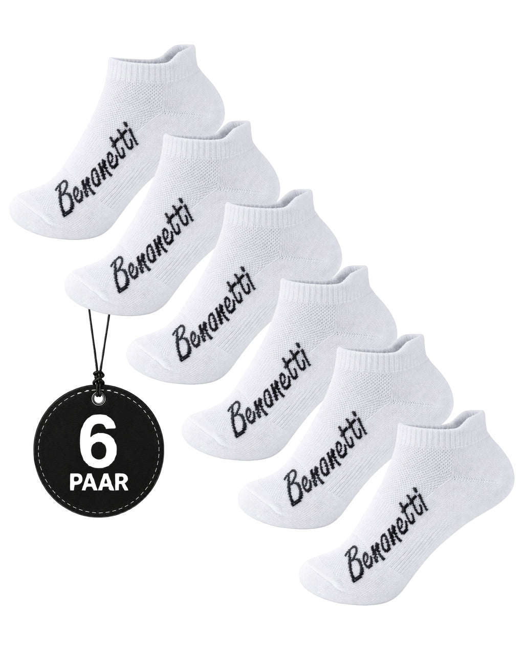 Benonetti Sneakersocken Weiß – Bequeme Kurzsocken für Alltag & Sport