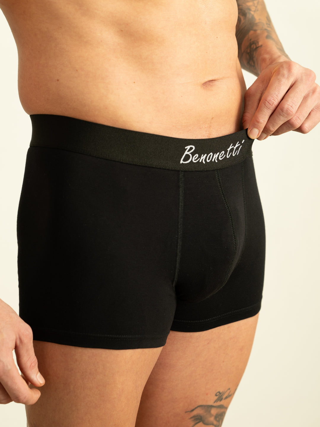 Benonetti Herren Boxershort - Blau &amp; Schwarz - 6er Pack