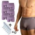 Benonetti Bundle Herren Boxershorts, Lila - Tennis Socken - 6er Pack
