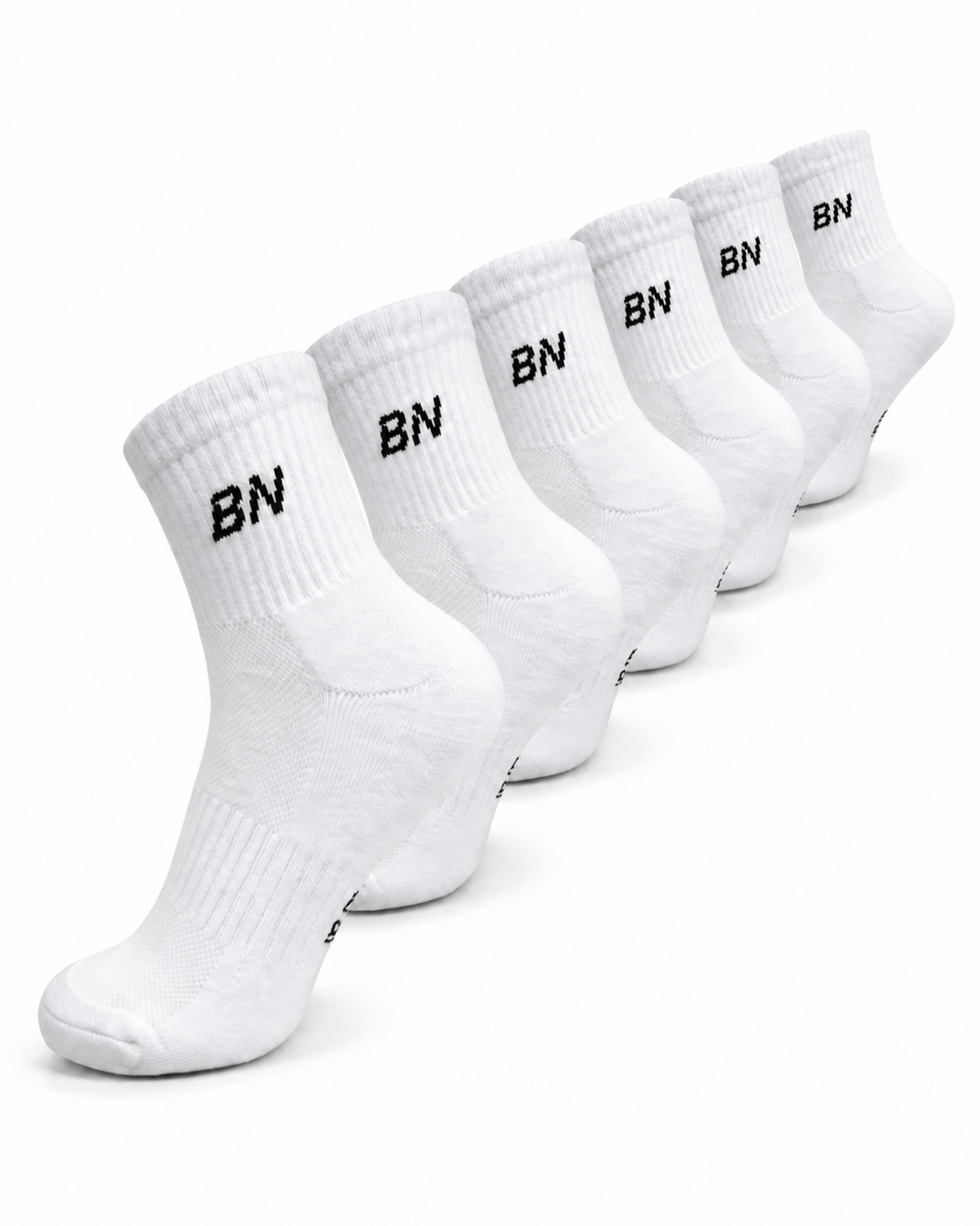Benonetti Halbhohe Socken Weiß – Unisex Sportsocken für Damen & Herren