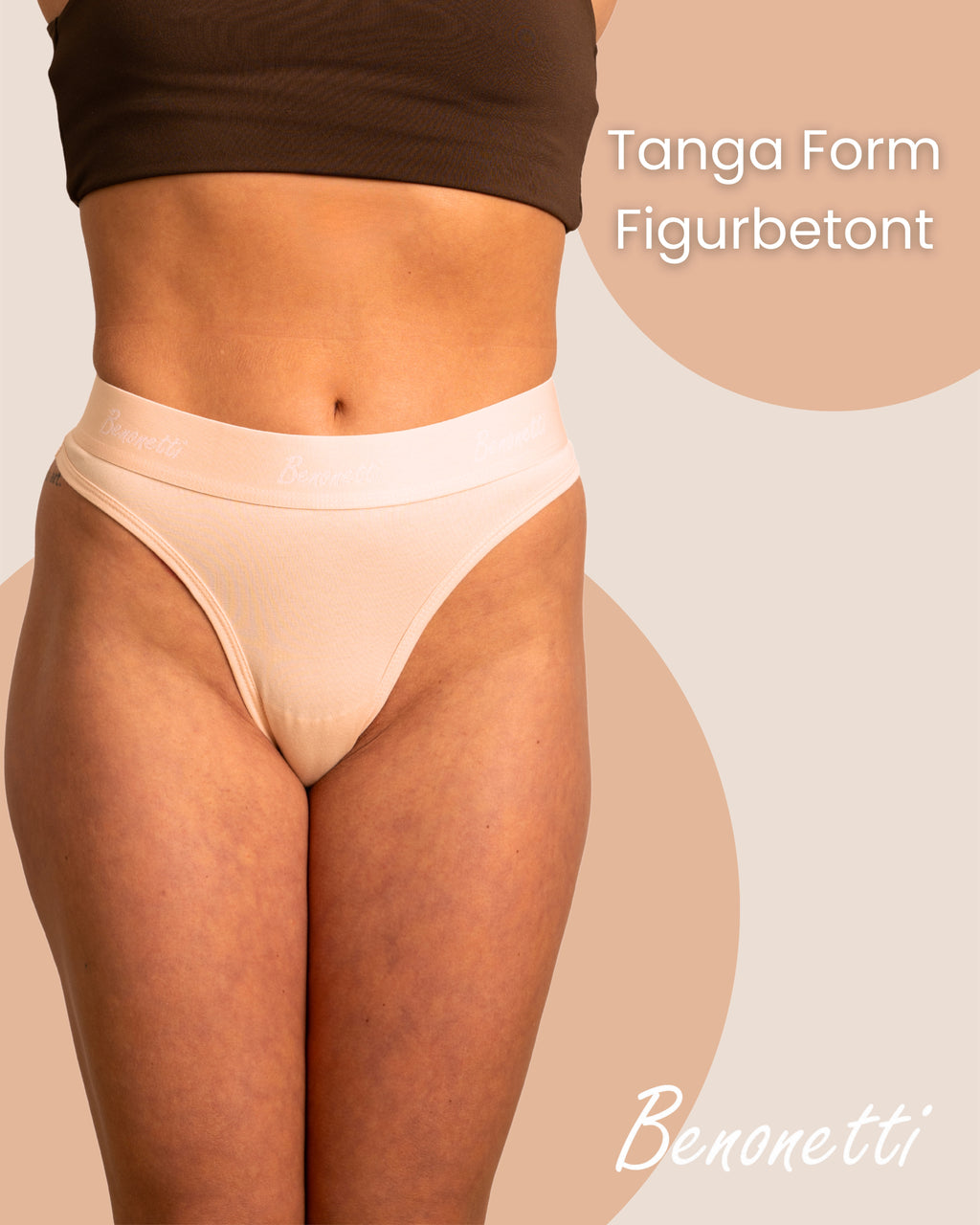 Benonetti Damen Tanga Slip mit elastischem Bund – Rosa – 3er Pack