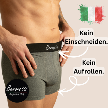Benonetti - Boxershorts, Grau - 3er & 6er Pack