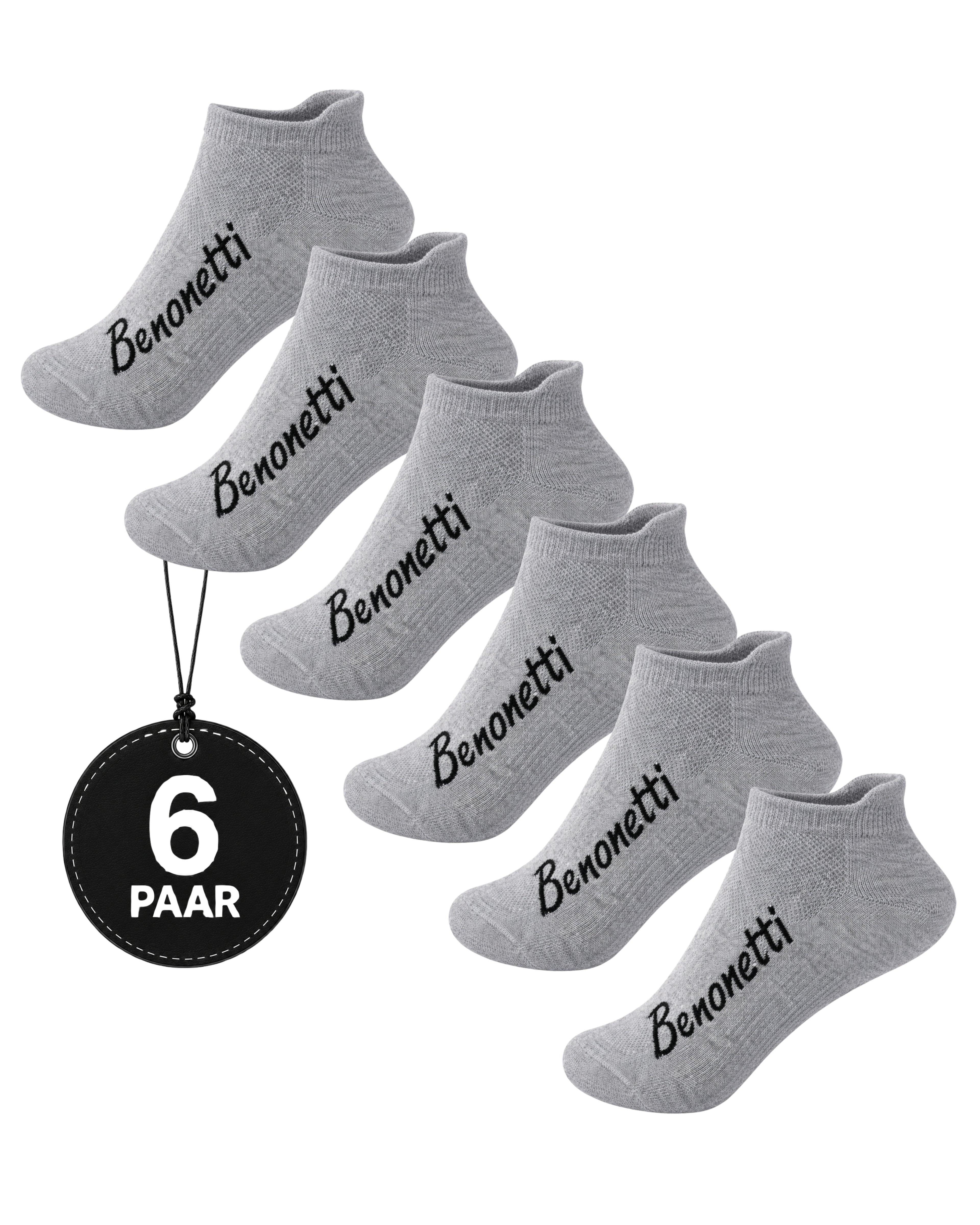 Benonetti Sneakersocken Grau – Bequeme Kurzsocken für Alltag & Sport