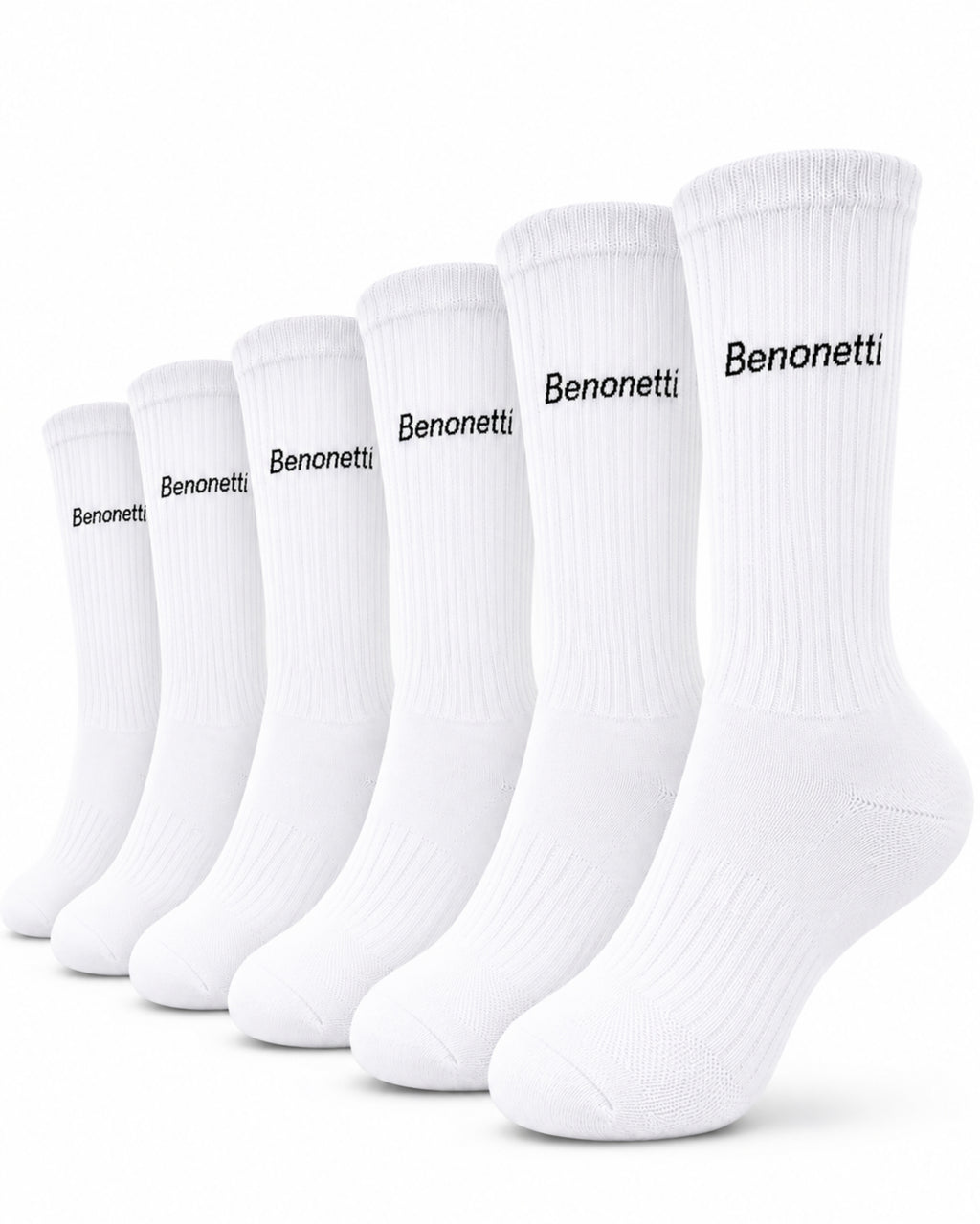 Benonetti Tennissocken Weiß – Unisex Sportsocken für Damen & Herren