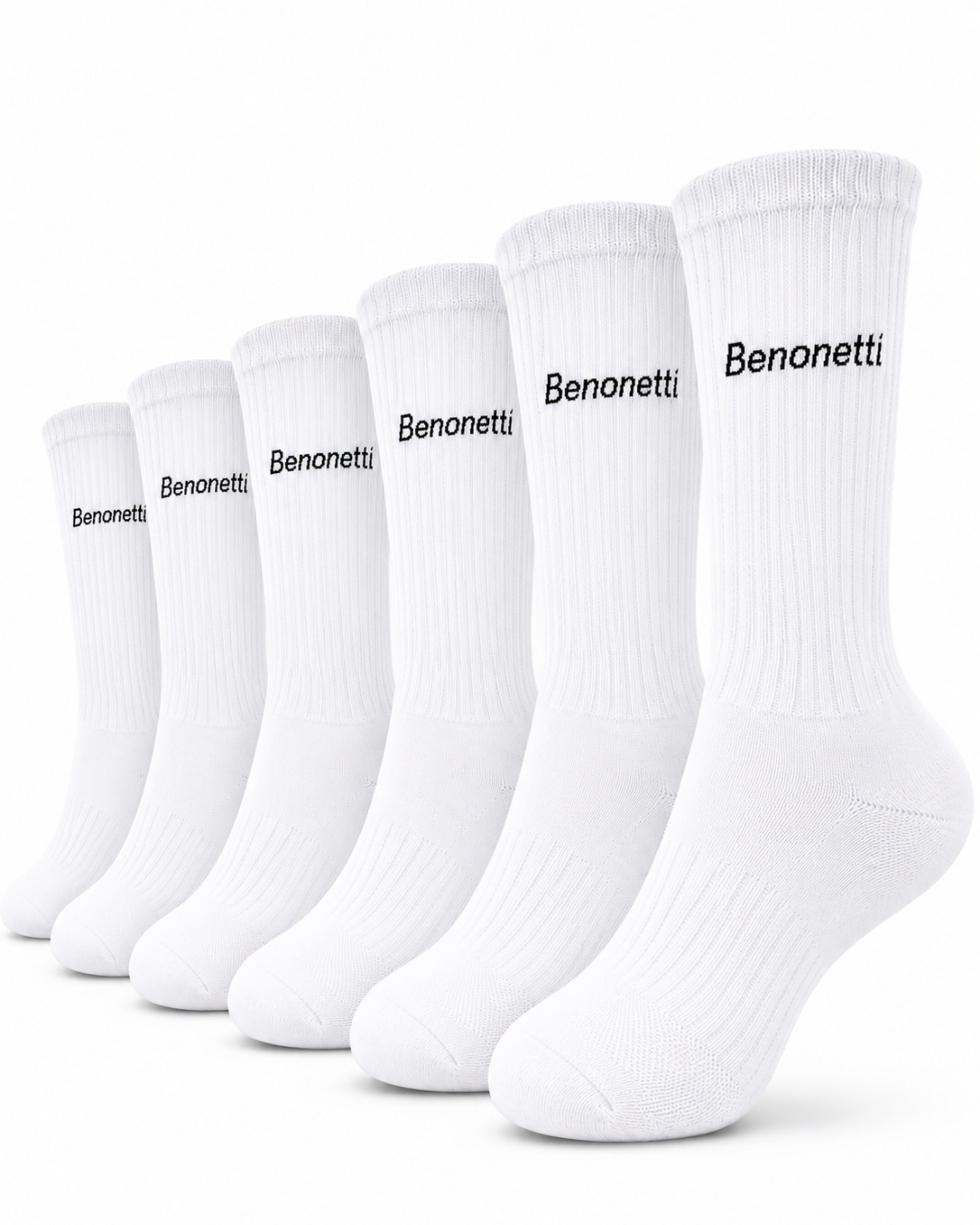 Benonetti Tennissocken Weiß – Unisex Sportsocken für Damen & Herren