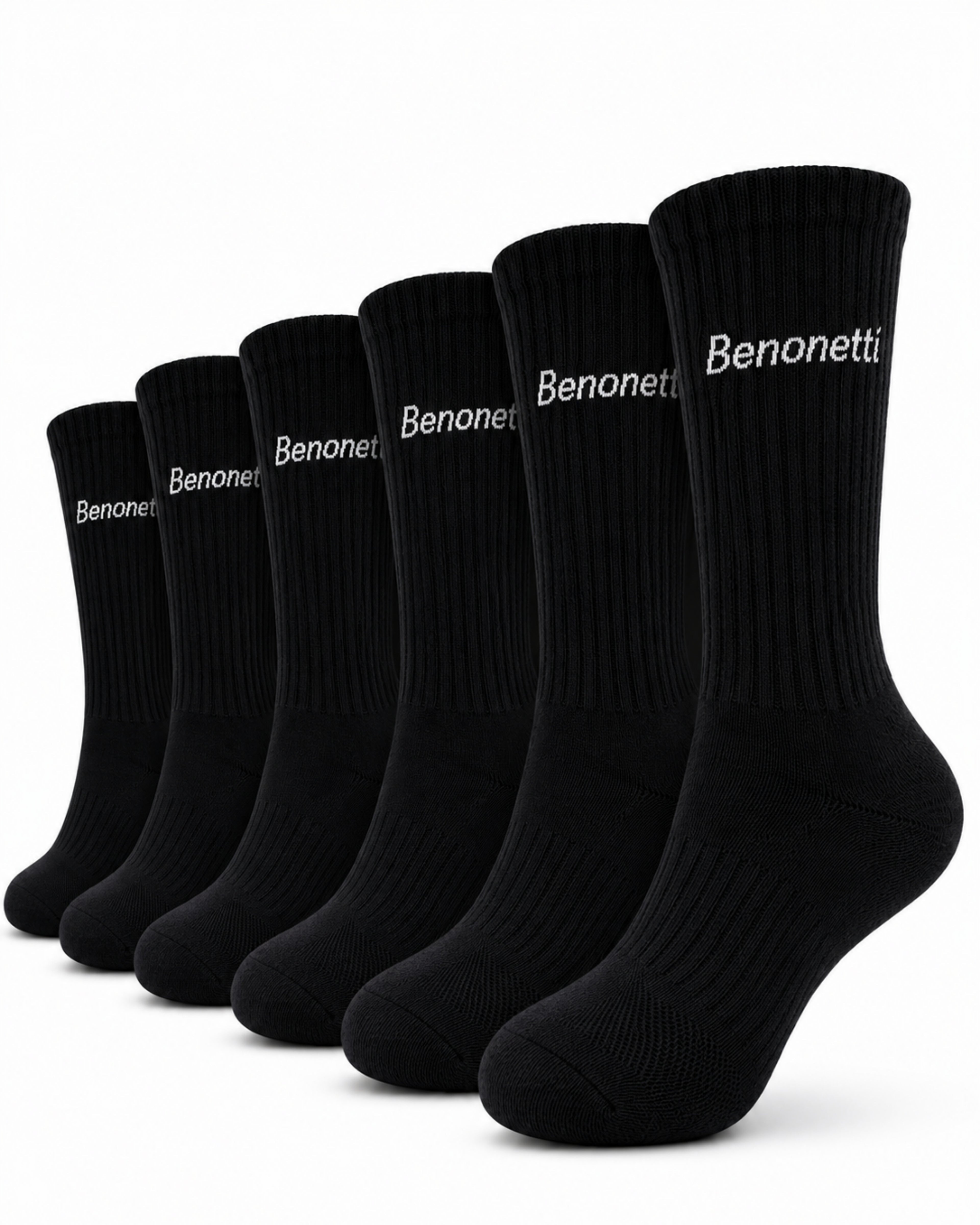Benonetti Tennissocken Schwarz – Unisex Sportsocken für Damen & Herren