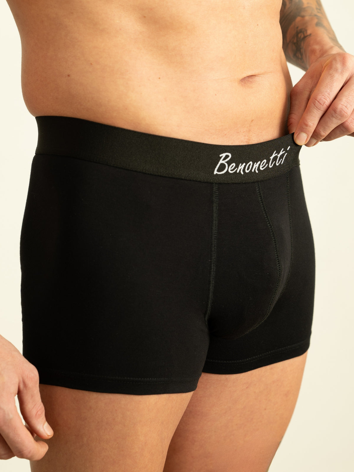 Benonetti Herren Boxershorts, Schwarz - 3er & 6er Pack