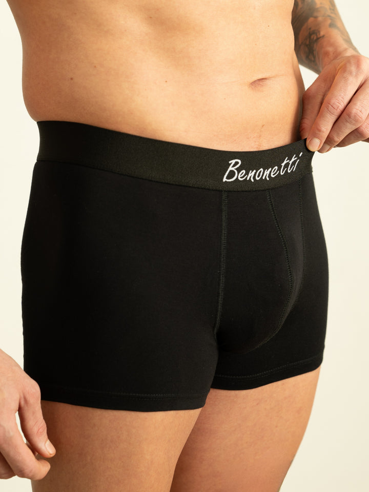 Benonetti Herren Boxershorts, Schwarz - 3er &amp; 6er Pack