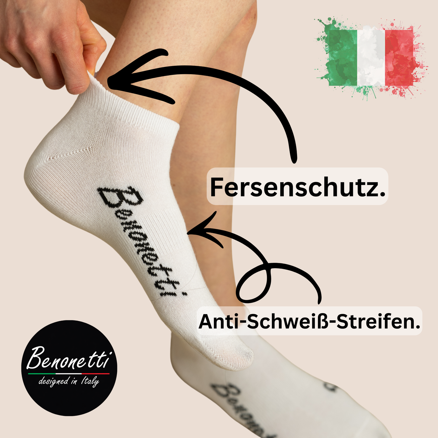 Benonetti Sneakersocken Weiß – Bequeme Kurzsocken für Alltag & Sport