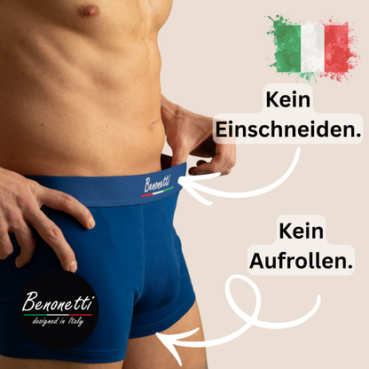 Benonetti Herren Boxershorts, Azurblau - 3er & 6er Pack Fußball