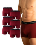 Benonetti Herren Boxershorts, Weinrot - 3er & 6er Pack