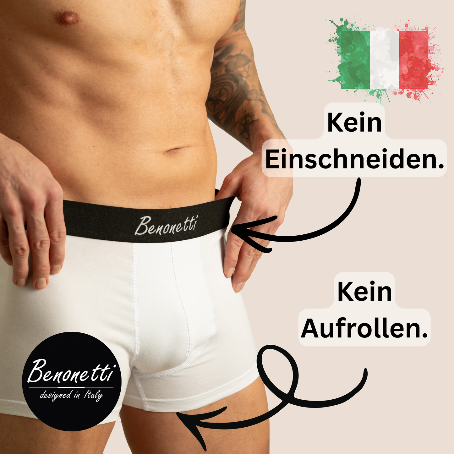 Benonetti - Boxershorts, Weiß - 3er & 6er Pack