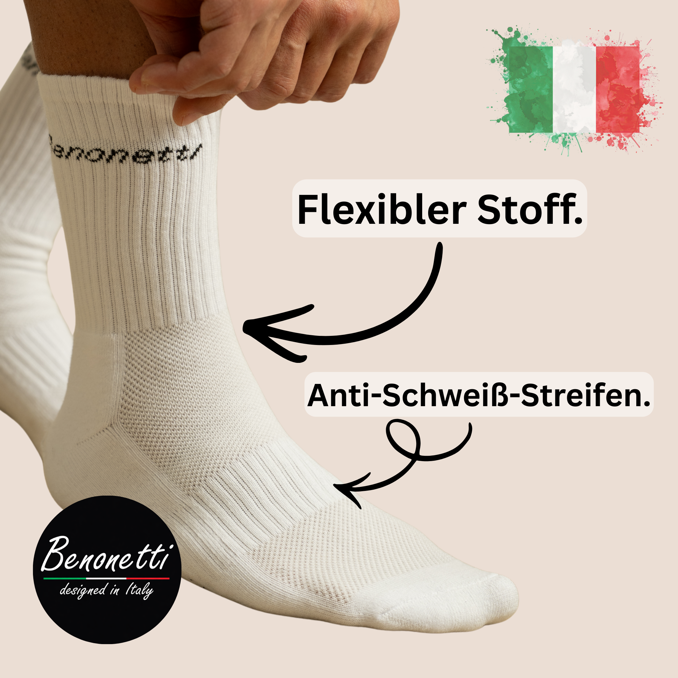 Benonetti Bundle Herren Boxershorts, Azurblau - Tennis Socken - 6er Pack