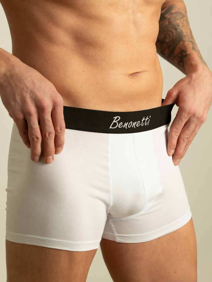 Benonetti Herren Boxershorts, Weiß - 3er &amp; 6er Pack