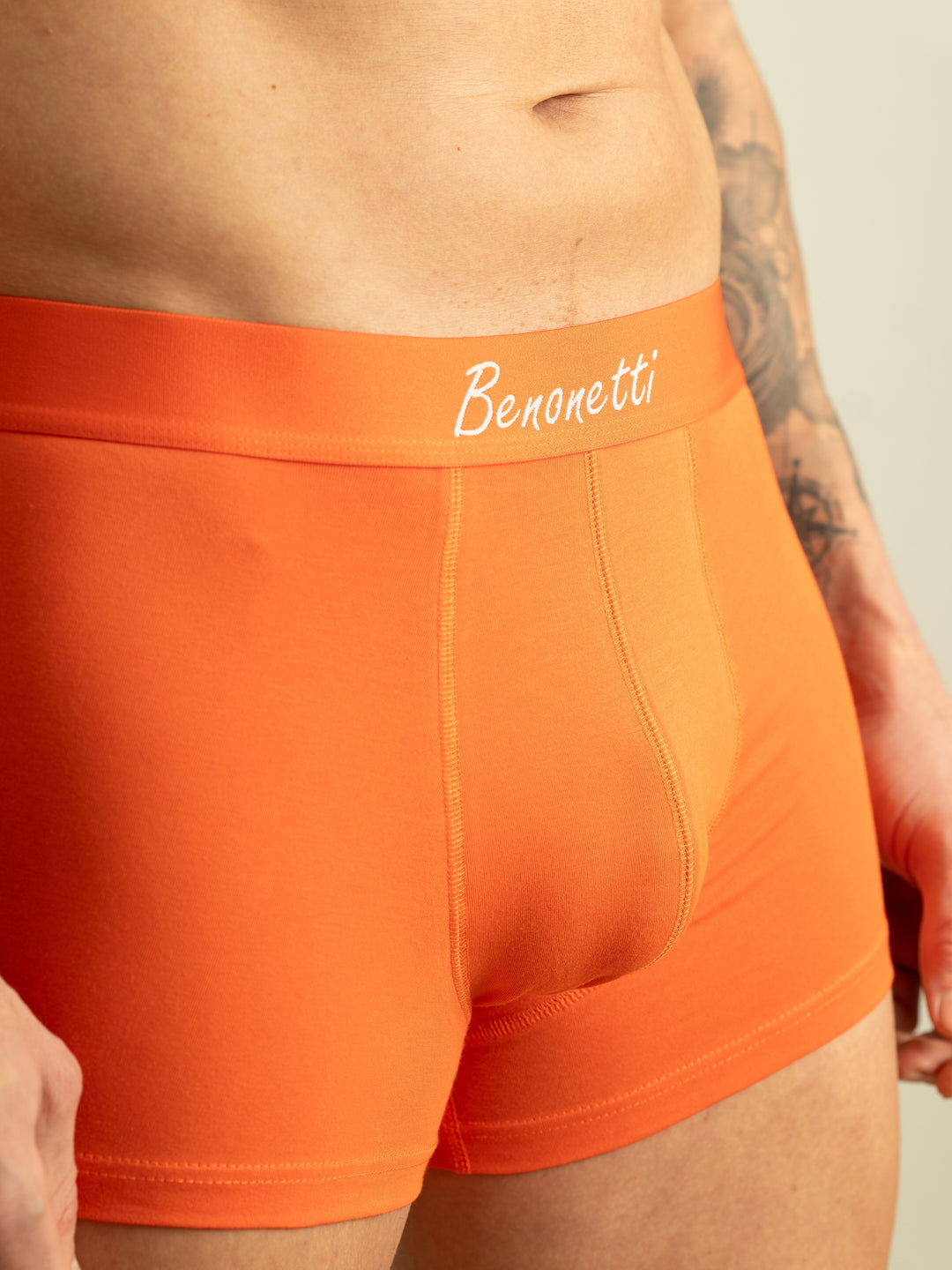 Benonetti Premium Herren Boxershorts, Orange - 3er &amp; 6er Pack