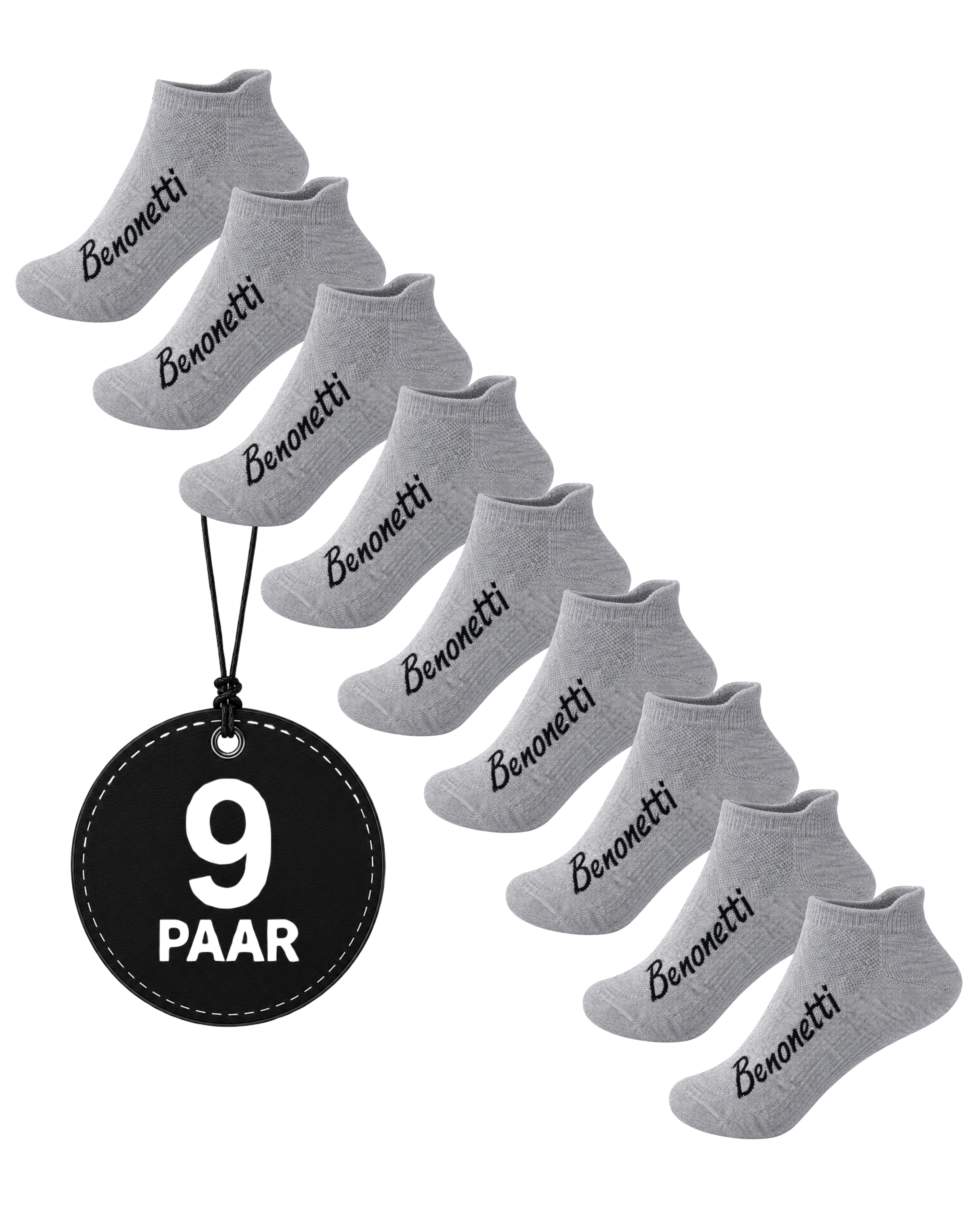 Benonetti Sneakersocken Grau – Bequeme Kurzsocken für Alltag & Sport