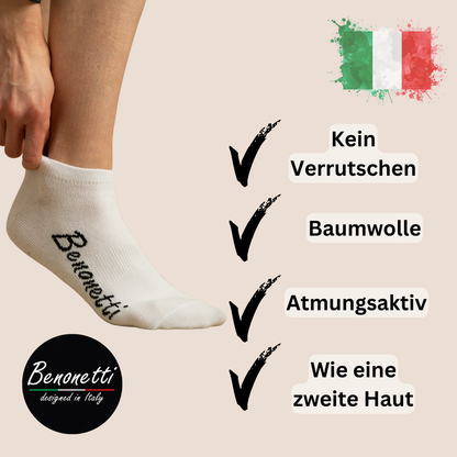 Benonetti Bundle Herren Boxershorts, Weinrot, Schwarz- Sneaker Socken - 6er Pack