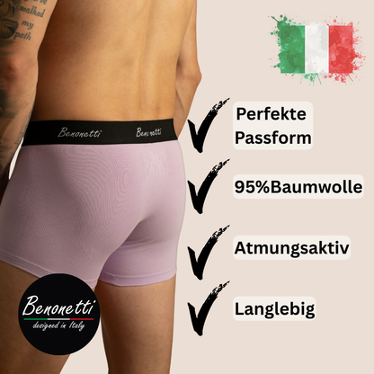 Benonetti Herren Boxershorts, Flieder - 3er & 6er Pack