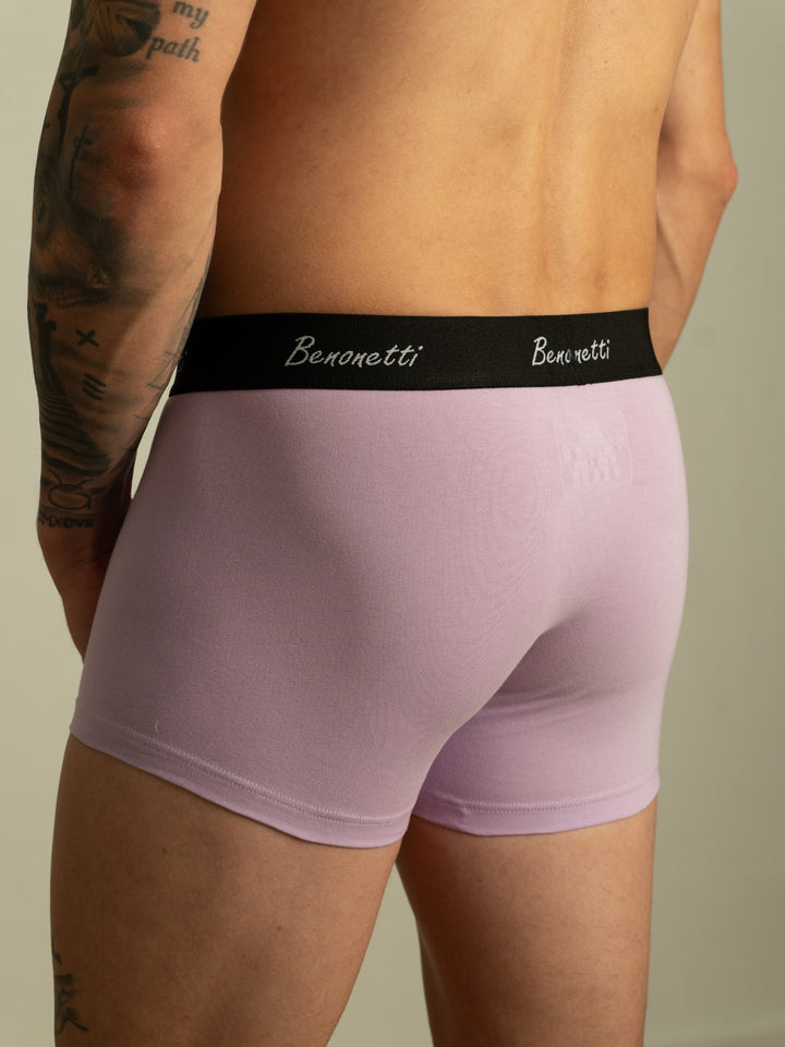 Benonetti Herren Boxershorts, Orange, Weinrot, Flieder - 6er Pack