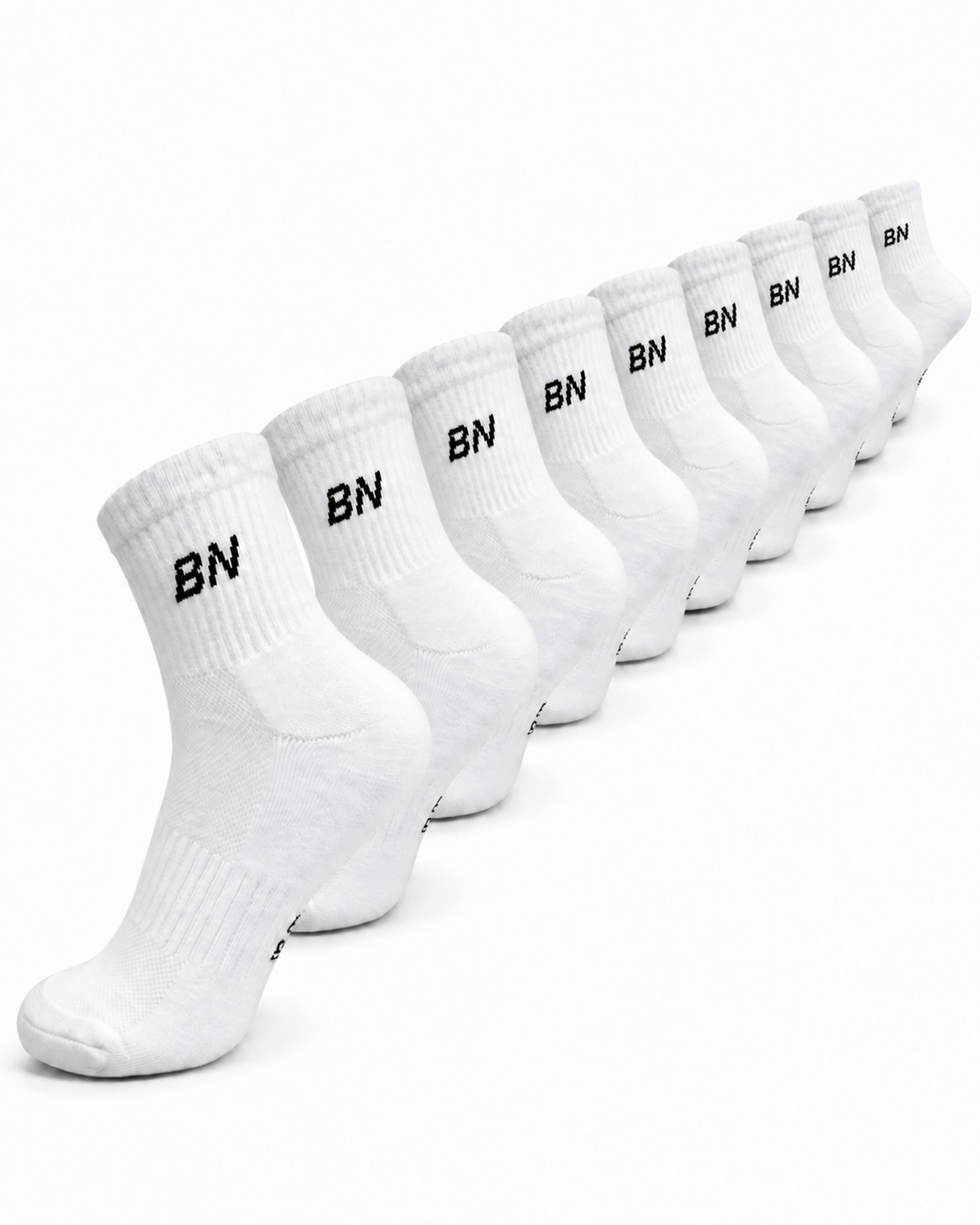 Benonetti Halbhohe Socken Weiß – Unisex Sportsocken für Damen & Herren