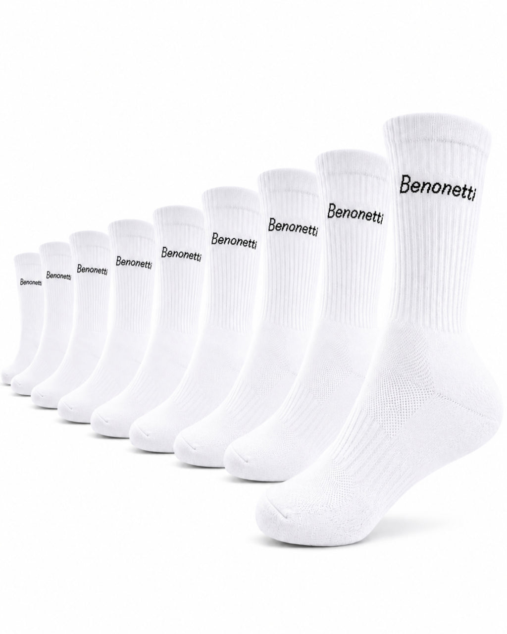 Benonetti Tennissocken Weiß – Unisex Sportsocken für Damen & Herren