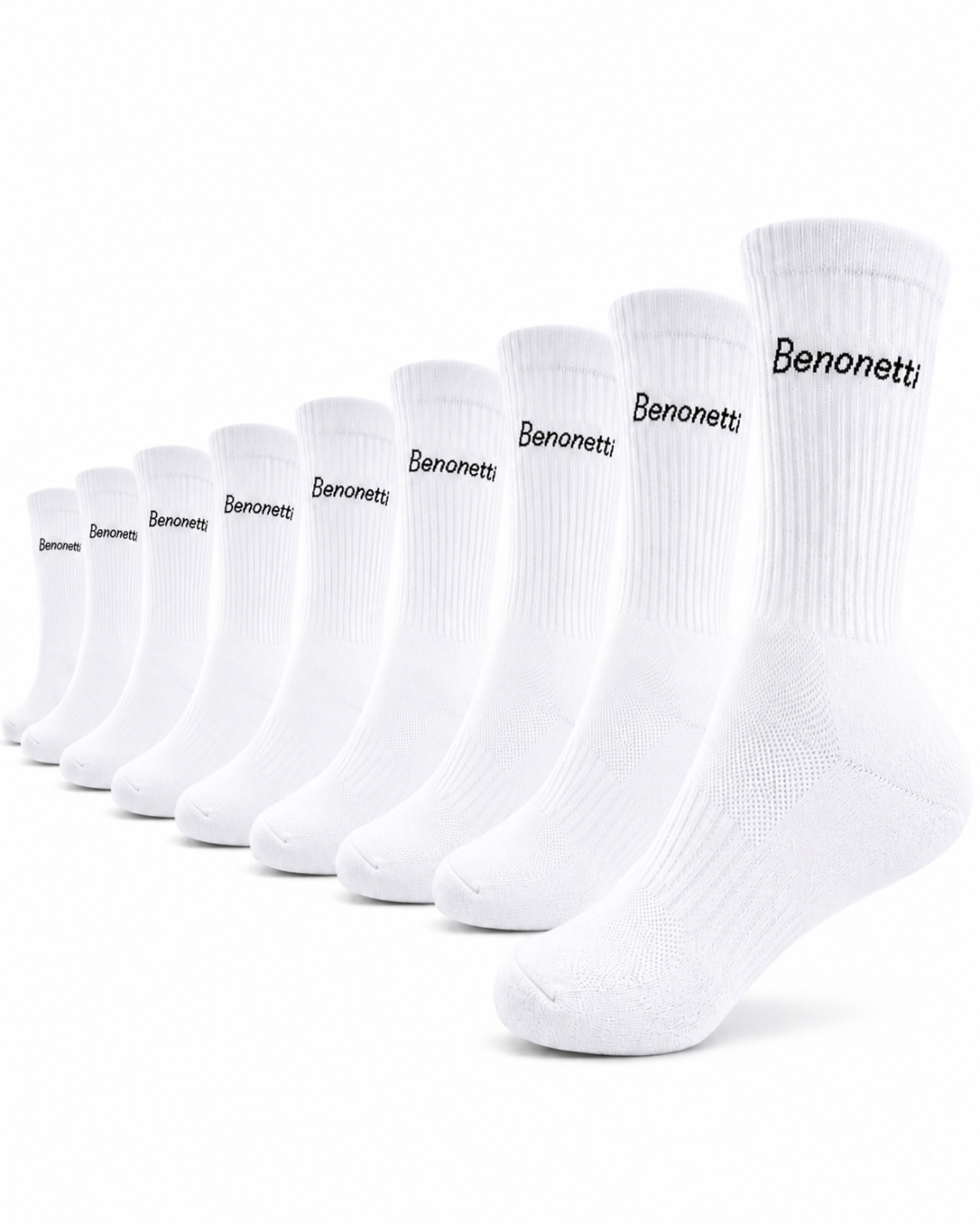 Benonetti Tennissocken Weiß – Unisex Sportsocken für Damen & Herren